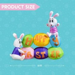 Large Happy Easter Sign Inflatable Outdoor Decorations (6 Ft) -Joiedomi image 5 d112e31a f53f 4c6f bc98 513a64b0d425