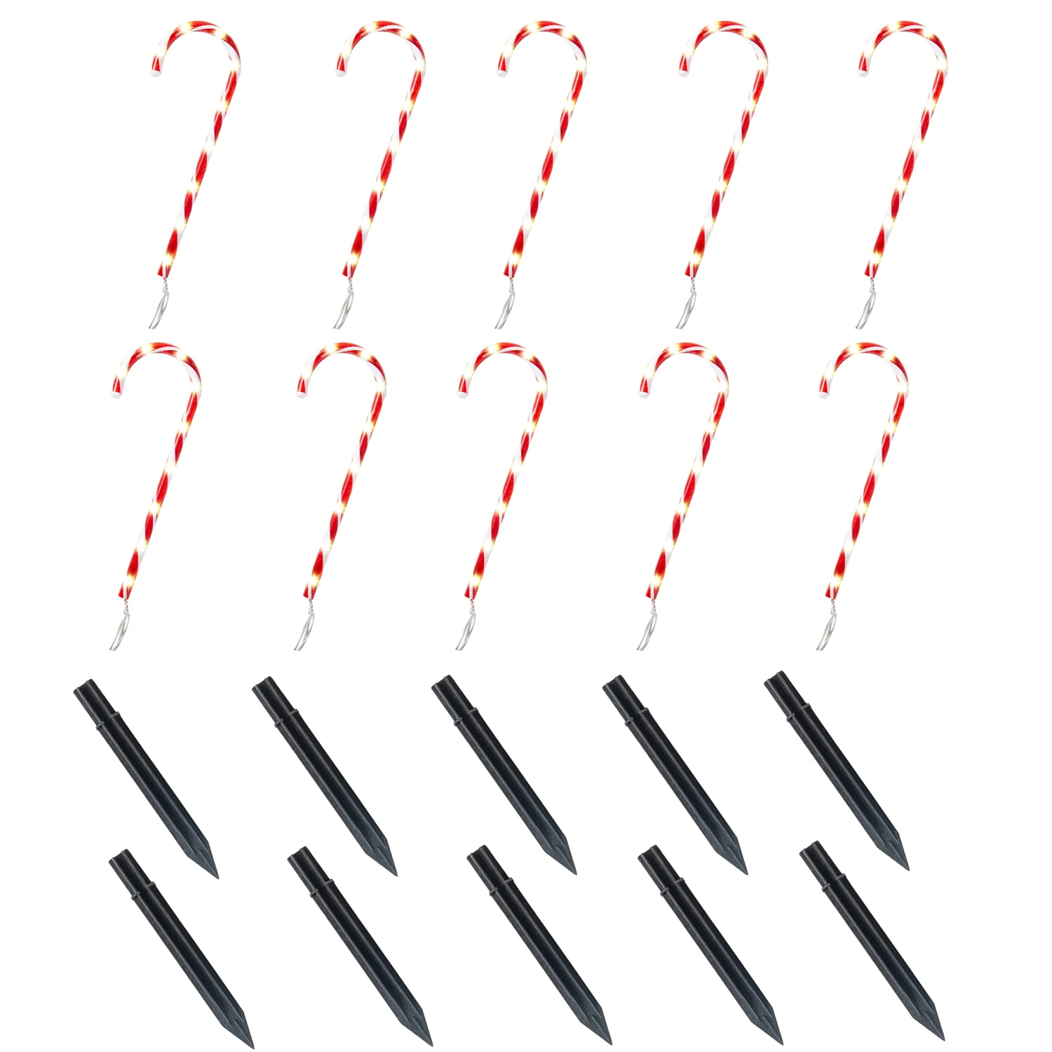 17in Christmas Candy Cane Pathway Markers 7 17in Christmas Candy Cane Pathway Markers - Image 5