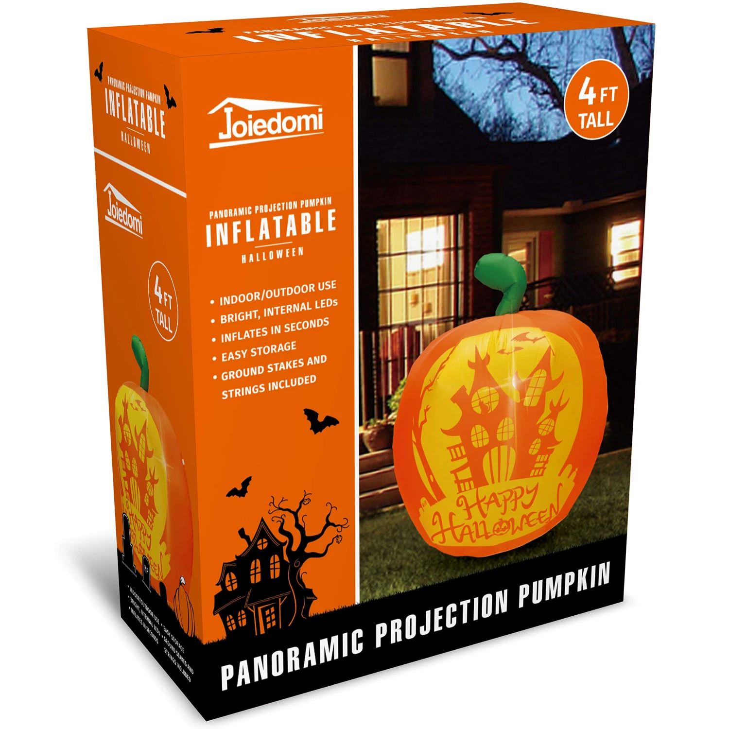 Tall Panoramic Projection Pumpkin Inflatable (4 Ft) 6 Tall Panoramic Projection Pumpkin Inflatable (4 Ft) - Image 5