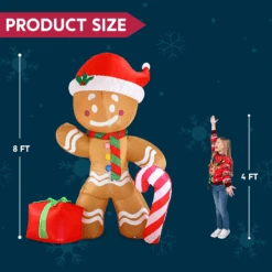 Jumbo Gingerbread Man Inflatable (8 Ft) -Joiedomi image 5 fdf1f811 19db 48c0 ac99 ee9ba93c0f24