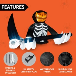 4ft Halloween Inflatable Ground Breaker Pumpkin Reaper -Joiedomi image 6 01b97e74 4f2c 4763 a3ad 18b0910d3af1