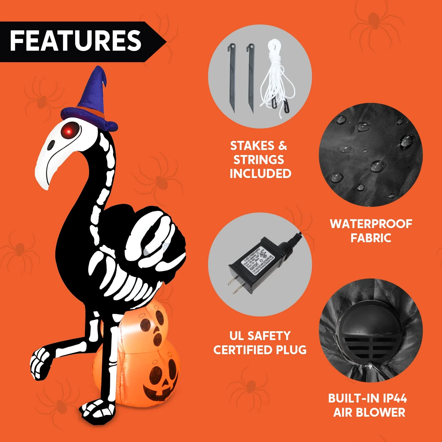 Tall Skeleton Flamingo Inflatable (5 Ft) 8 Tall Skeleton Flamingo Inflatable (5 Ft) - Image 6