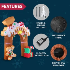 Giant Gingerbread House Archway Inflatable (10 Ft) 16 Giant Gingerbread House Archway Inflatable (10 Ft) -Joiedomi image 6 1c171ff6 4a9b 46f2 8b69 7da3ab8c7fe2