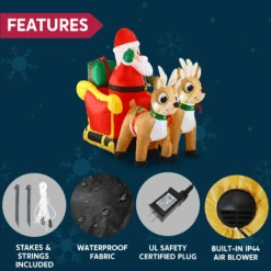 Large Santa On Sleigh Inflatable (6 Ft) -Joiedomi image 6 2129886e 9688 4640 af6a c45e70c898a4