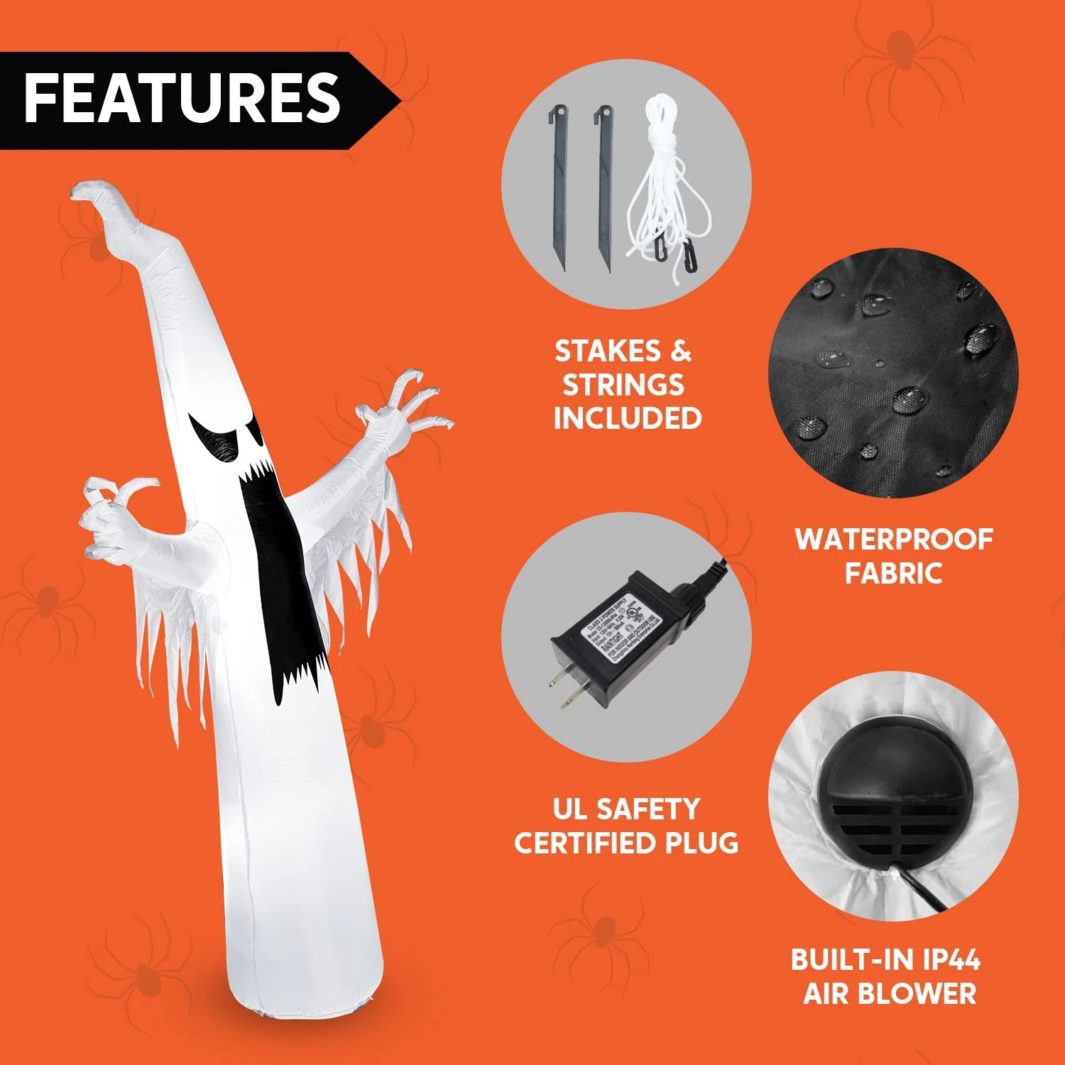 Halloween Giant Towering Spooky Ghost Inflatable (12 Ft) 8 Halloween Giant Towering Spooky Ghost Inflatable (12 Ft) - Image 6