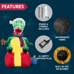 Large Dinosaur Sitting On A Gift Box Inflatable (6 Ft) -Joiedomi image 6 4f1cc5c5 db41 4fcd b74b 3d66de60025c