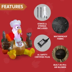 Large Let's Eat Turkey Inflatable (6 Ft) -Joiedomi image 6 75578486 aa62 4368 bc94 3e7588ed9d6b