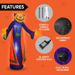 Jumbo Pumpkin Wizard Inflatable (8 Ft) -Joiedomi image 6 843dbddc c738 4d68 b50c 31000c3e0e9c