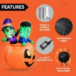 Halloween Tall Three Characters On Pumpkin Inflatable (5 Ft) -Joiedomi image 6 a0b1d129 4ede 40b7 bfb4 c6c0fb198bf3