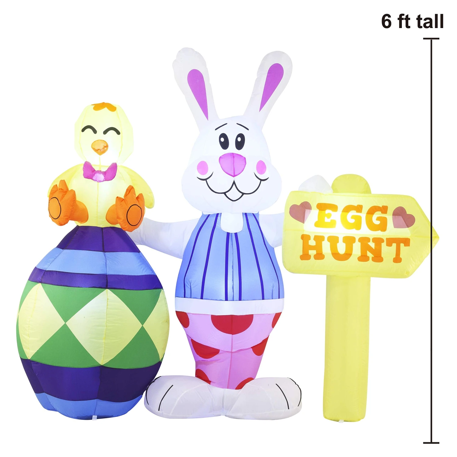 Tall Easter Bunny Inflatable Outdoor Decorations (6ft) 8 Tall Easter Bunny Inflatable Outdoor Decorations (6ft) - Image 6
