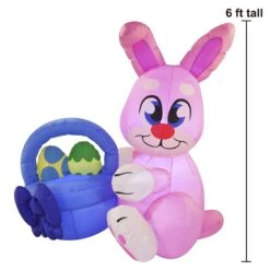 Large Easter Pink Bunny With Build-in LEDs Inflatable Outdoor Decorations (6ft) -Joiedomi image 6 eef5e4f6 f4eb 4731 b820 722ac4527034