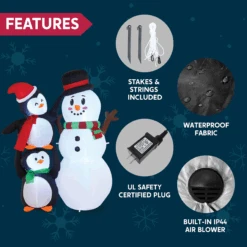 6 FT Tall Inflatable Two Penguins Carry Each Other To Hold Snowman's Head -Joiedomi image 6 f024ea8e 9a71 4637 89ef 17528549c20c