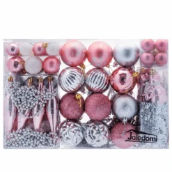 110Pcs Assorted Christmas Ball Ornaments - Rose Gold & Silver & White -Joiedomi image 7 0473d953 93ed 475f 9194 6d0bd8921e63