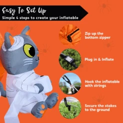 4 FT Tall Halloween Inflatable Mummy Cat Pumpkin -Joiedomi image 7 150066f6 55b8 4682 a5cf 6e0148c77ed2