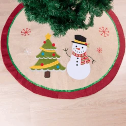 48in Burlap Christmas Tree Skirt (Snowman Tree) 15 48in Burlap Christmas Tree Skirt (Snowman Tree) -Joiedomi image 7 155a7496 874a 4ae2 a94e f59e8e6fa3ee