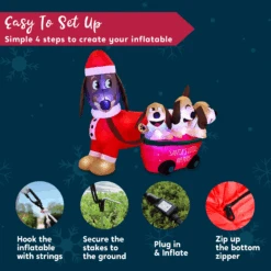 Tall Christmas Puppy Inflatable (5 Ft) -Joiedomi image 7 34d612d8 a385 48a5 9d67 b74d27b367ce