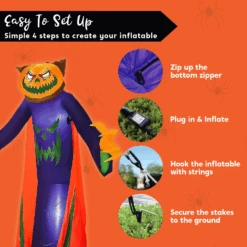 Jumbo Pumpkin Wizard Inflatable (8 Ft) -Joiedomi image 7 583f0c22 4621 4041 8dd6 914a87272f17