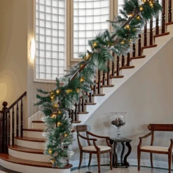 9ft Christmas Flocked Garland (Cone) -Joiedomi image 7 5cc8700f 9d70 408d 881f d3d356d4af74