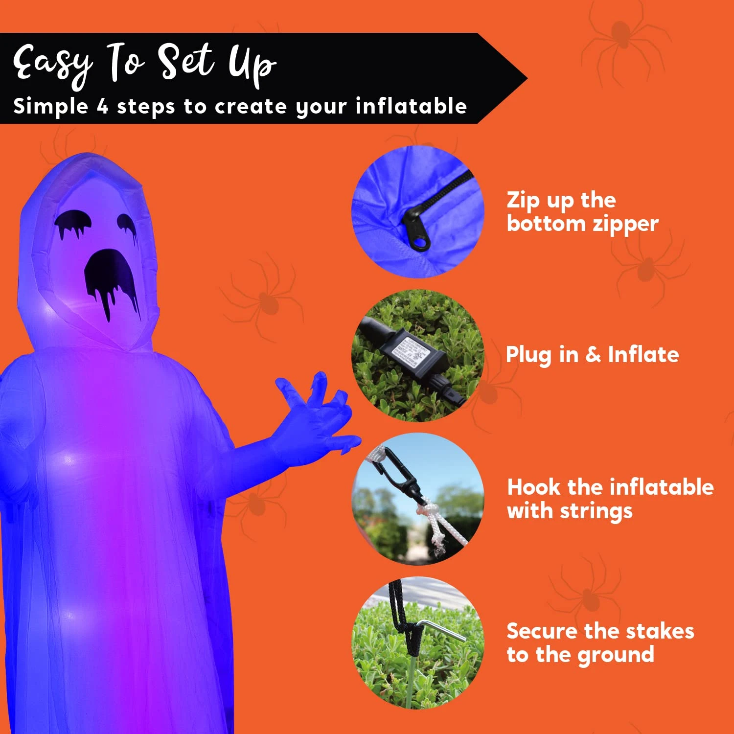 Jumbo Spooky Scary Horror Ghost Inflatable (9 Ft) 9 Jumbo Spooky Scary Horror Ghost Inflatable (9 Ft) - Image 7