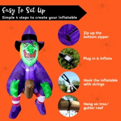 4ft Halloween Inflatable Tall Hanging Flying Witch -Joiedomi image 7 8aa48301 9758 4802 a6b9 575f5d496966