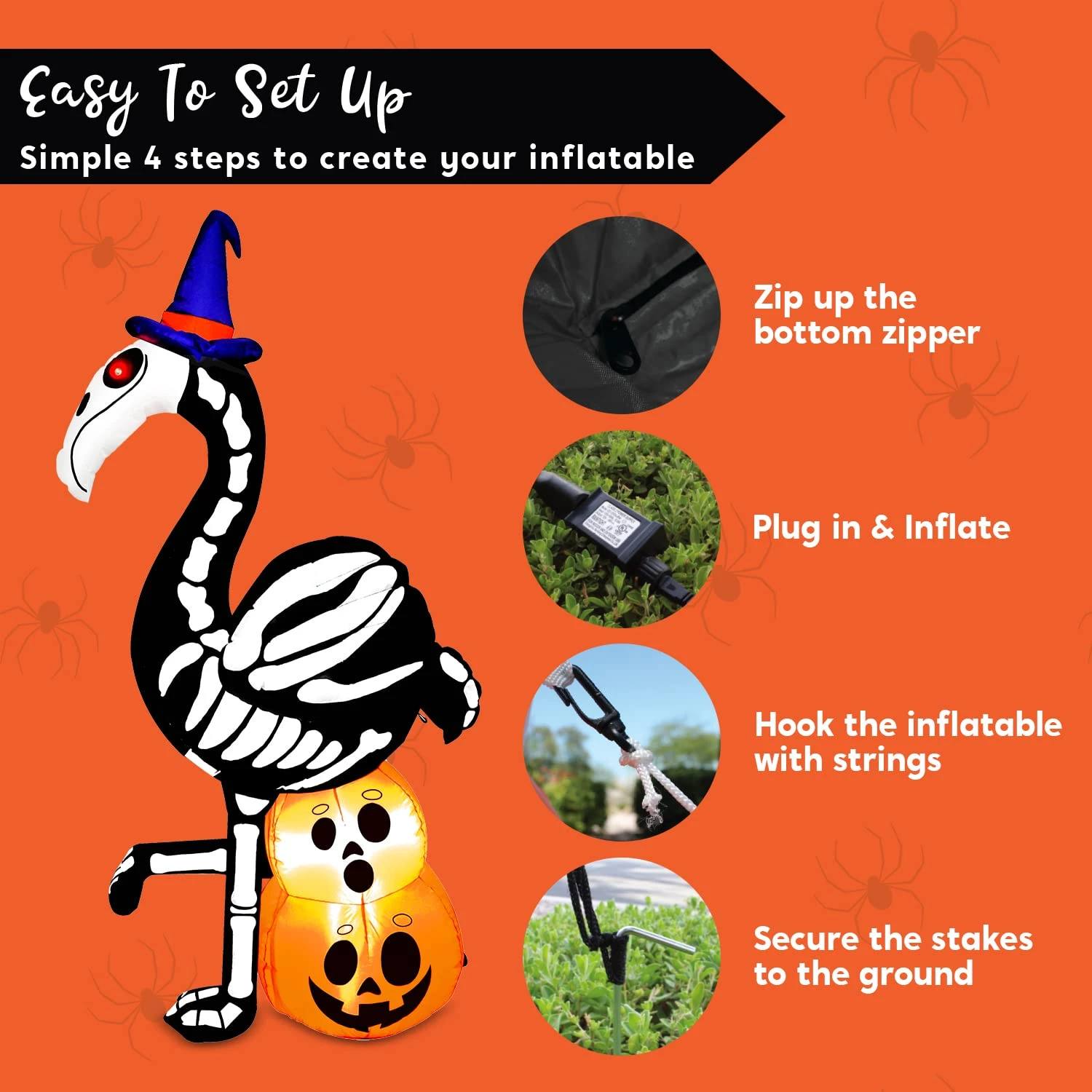 Tall Skeleton Flamingo Inflatable (5 Ft) 9 Tall Skeleton Flamingo Inflatable (5 Ft) - Image 7