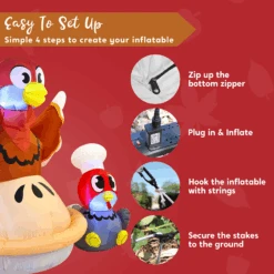 Large Turkey On A Pumpkin Pie Inflatable (6 Ft) -Joiedomi image 7 8de06565 6450 462d 9c12 ea4dfc135a4e