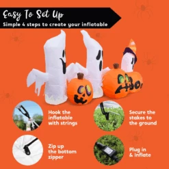 7ft Inflatable Horizontal Ghost With Pumpkins -Joiedomi image 7 95afe3e5 4381 44a9 99ba 19e34fb7c2ed