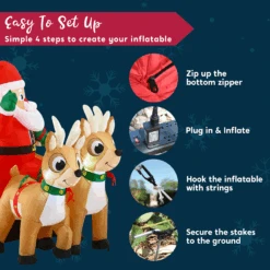 Large Santa On Sleigh Inflatable (6 Ft) -Joiedomi image 7 aa014fa1 3da9 43e2 86f0 7725560d6f80