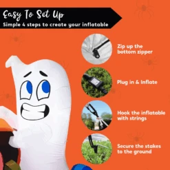 Tall Halloween Cute Ghost Dump Pumpkin Candy Bag Inflatable (5 Ft) -Joiedomi image 7 afc4211f 0909 4008 9fbc 517748d8f0d3