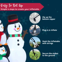 6 FT Tall Inflatable Two Penguins Carry Each Other To Hold Snowman's Head -Joiedomi image 7 b1fc0633 6dbe 477c 9745 4b46382d39db