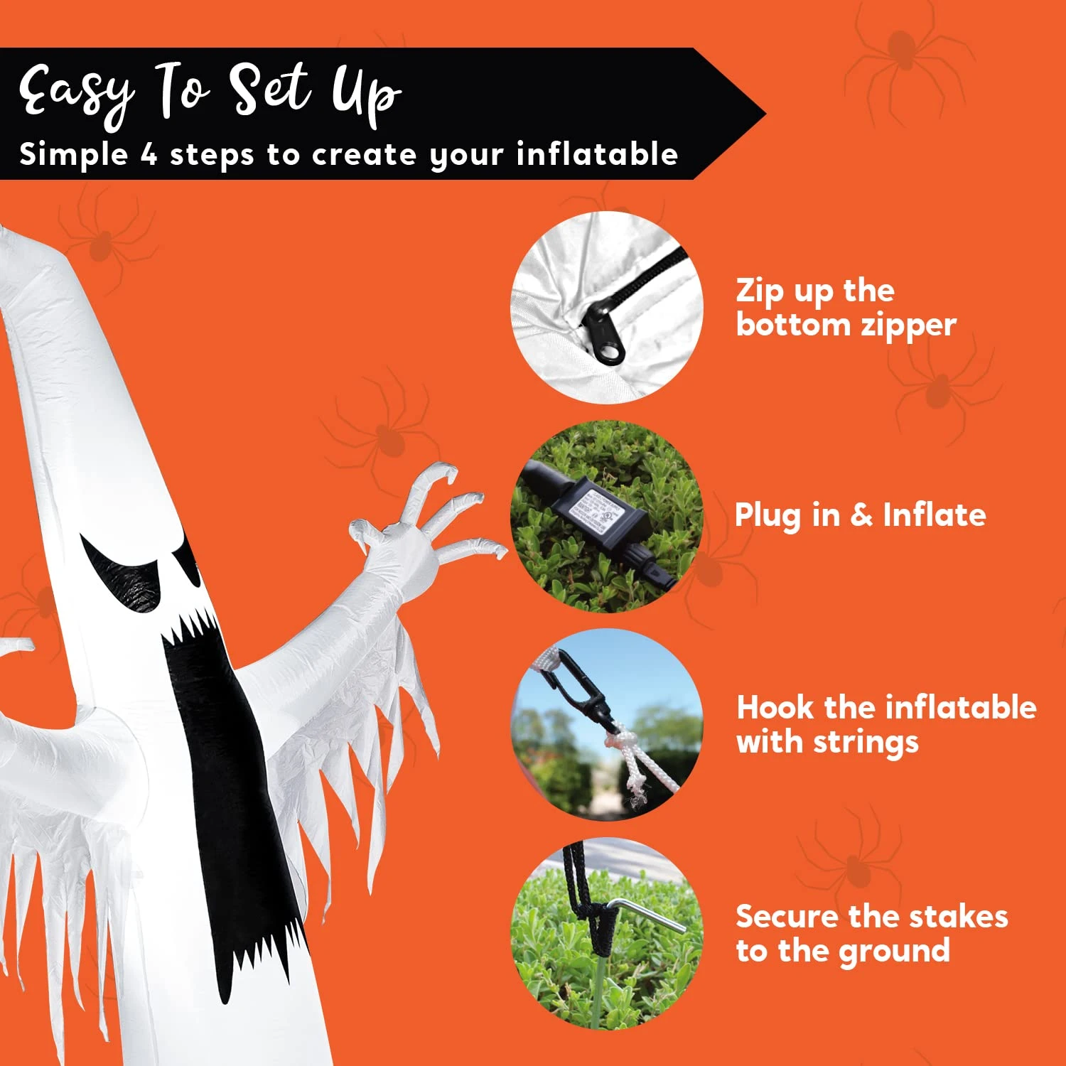 Halloween Giant Towering Spooky Ghost Inflatable (12 Ft) 9 Halloween Giant Towering Spooky Ghost Inflatable (12 Ft) - Image 7