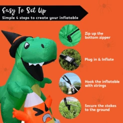 6ft Halloween Inflatable Dinosaur Catching Candy Corn -Joiedomi image 7 c0c54039 7993 4cb3 9a21 451fe0df3454