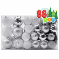 88 Pcs Assorted Shatterproof Silver & White Christmas Ornaments -Joiedomi image 7 c36bd395 ad8f 4f96 9819 2674082be535