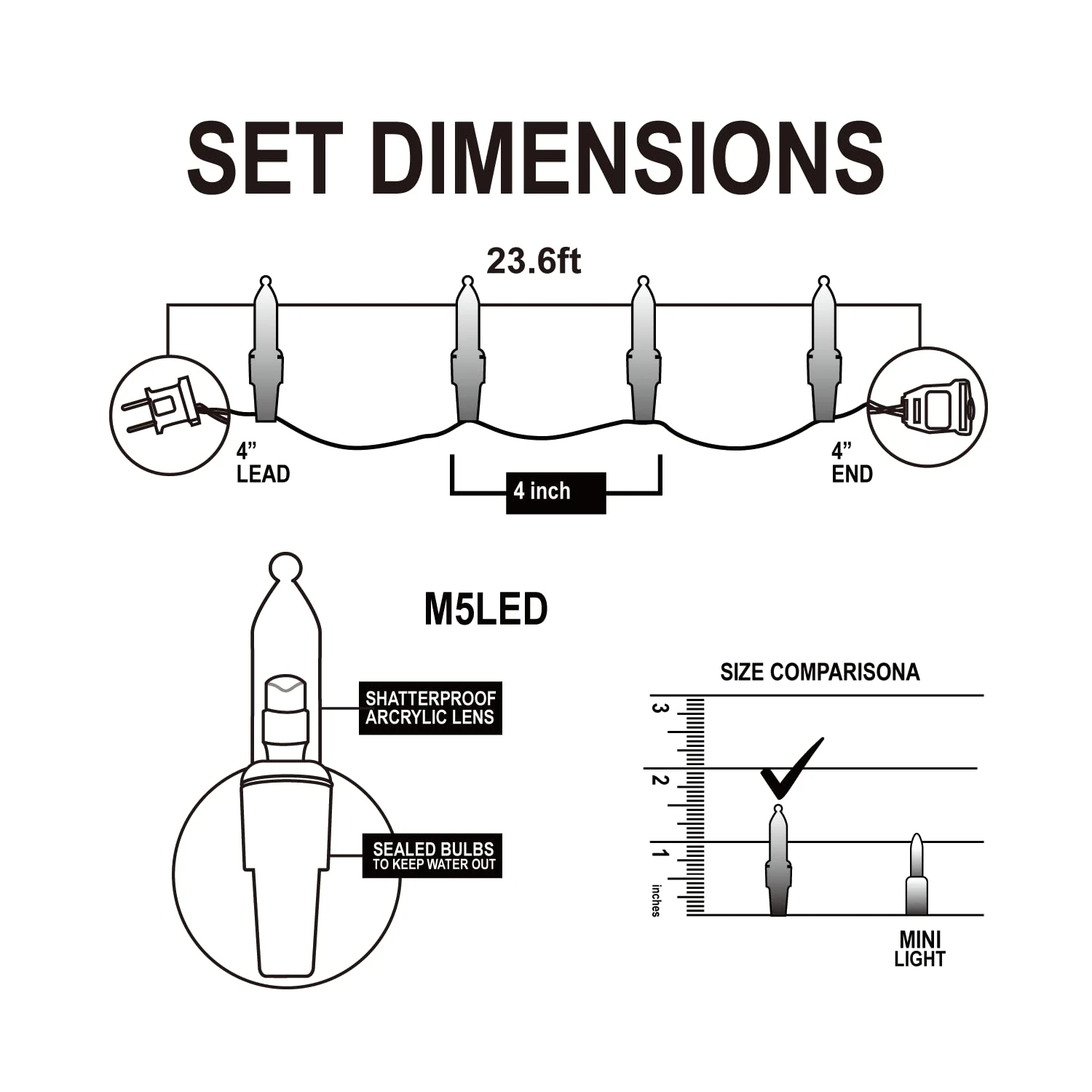 70 Red & Green M5 LED Green Wire String Lights 9 70 Red & Green M5 LED Green Wire String Lights - Image 7