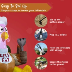 Large Let's Eat Turkey Inflatable (6 Ft) -Joiedomi image 7 e52d899b 1eae 4af1 91f0 bd5166eed2ca