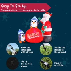 Large Penguins With Santa Inflatable (7 Ft) 17 Large Penguins With Santa Inflatable (7 Ft) -Joiedomi image 7 e6cf167c 683d 4d18 856e 29594c746b14