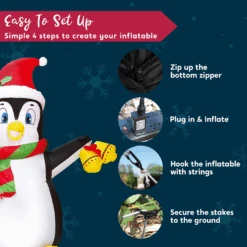 Tall Christmas Holiday Penguin Inflatable (5 Ft) -Joiedomi image 7 f3b77960 4390 4dee a55a 2fde8a84dfa9