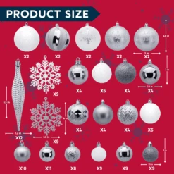 133 Pcs Christmas Ornaments, Assorted Shatterproof Silver & White Christmas Ornaments -Joiedomi image 7 f5c3599b 6db1 4979 8cca 4e0f95d8b09a