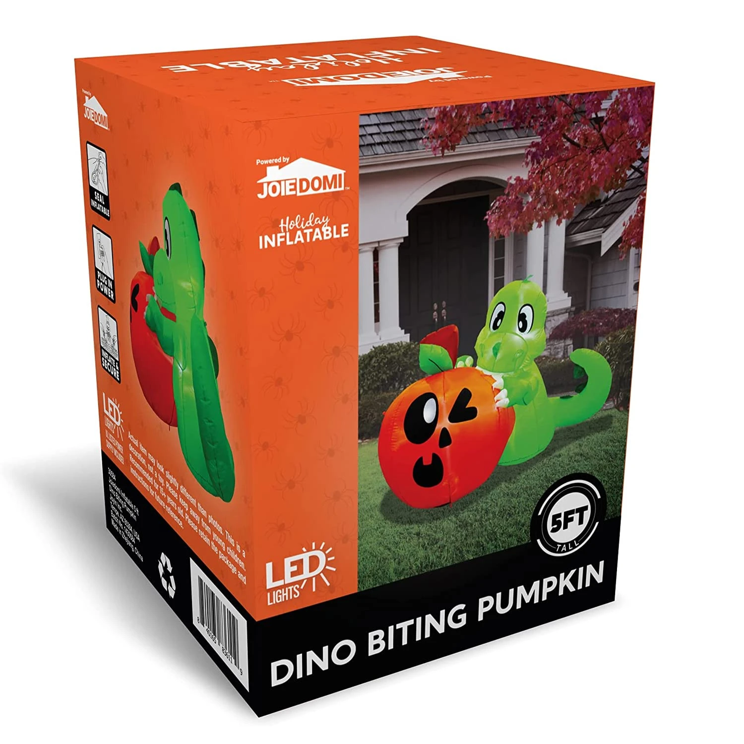 5ft Halloween Dinosaur Sitting On Pumpkin Inflatable 10 5ft Halloween Dinosaur Sitting On Pumpkin Inflatable - Image 8