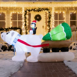 8ft Inflatable Polar Bear Dragging A Christmas Tree -Joiedomi image 8 27fff97b 0d6f 498b aa46 7528a41613ea