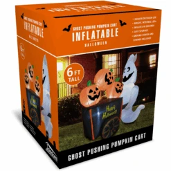 Halloween Large Ghost Pushing Pumpkin Cart Inflatable (6 Ft) -Joiedomi image 8 36b6d21e 40a6 4d6b bcb2 204ae95d7ebb