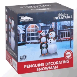 6 FT Tall Inflatable Two Penguins Carry Each Other To Hold Snowman's Head -Joiedomi image 8 3f9e6a1a a558 4b67 a7e5 259da99cb750