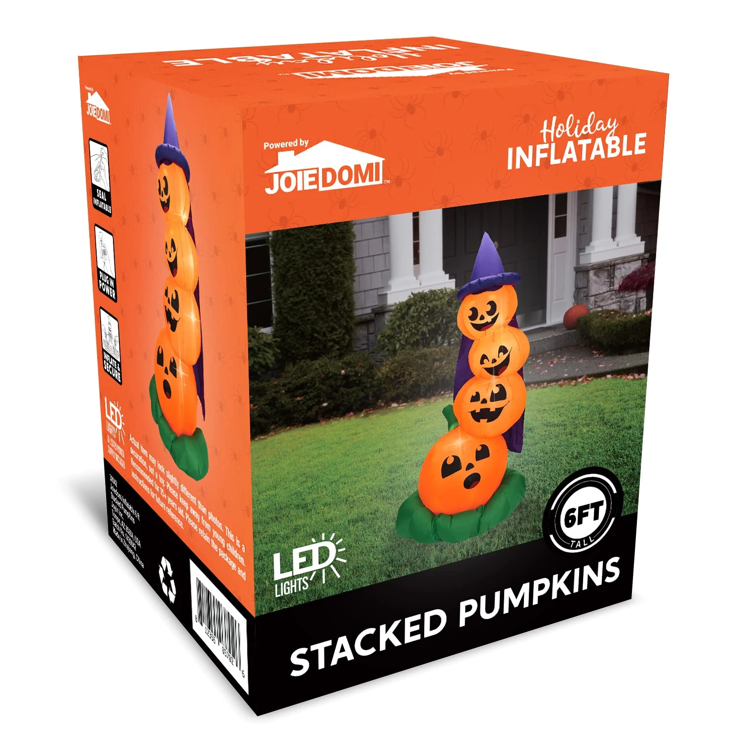 Large Halloween Stacked Pumpkins Inflatable (6 Ft) 10 Large Halloween Stacked Pumpkins Inflatable (6 Ft) - Image 8