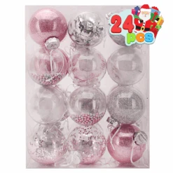24Pcs Pink Plastic Clear Ball Ornaments With Filling -Joiedomi image 8 a3eafe25 c352 43bc 8063 850f11548d6d