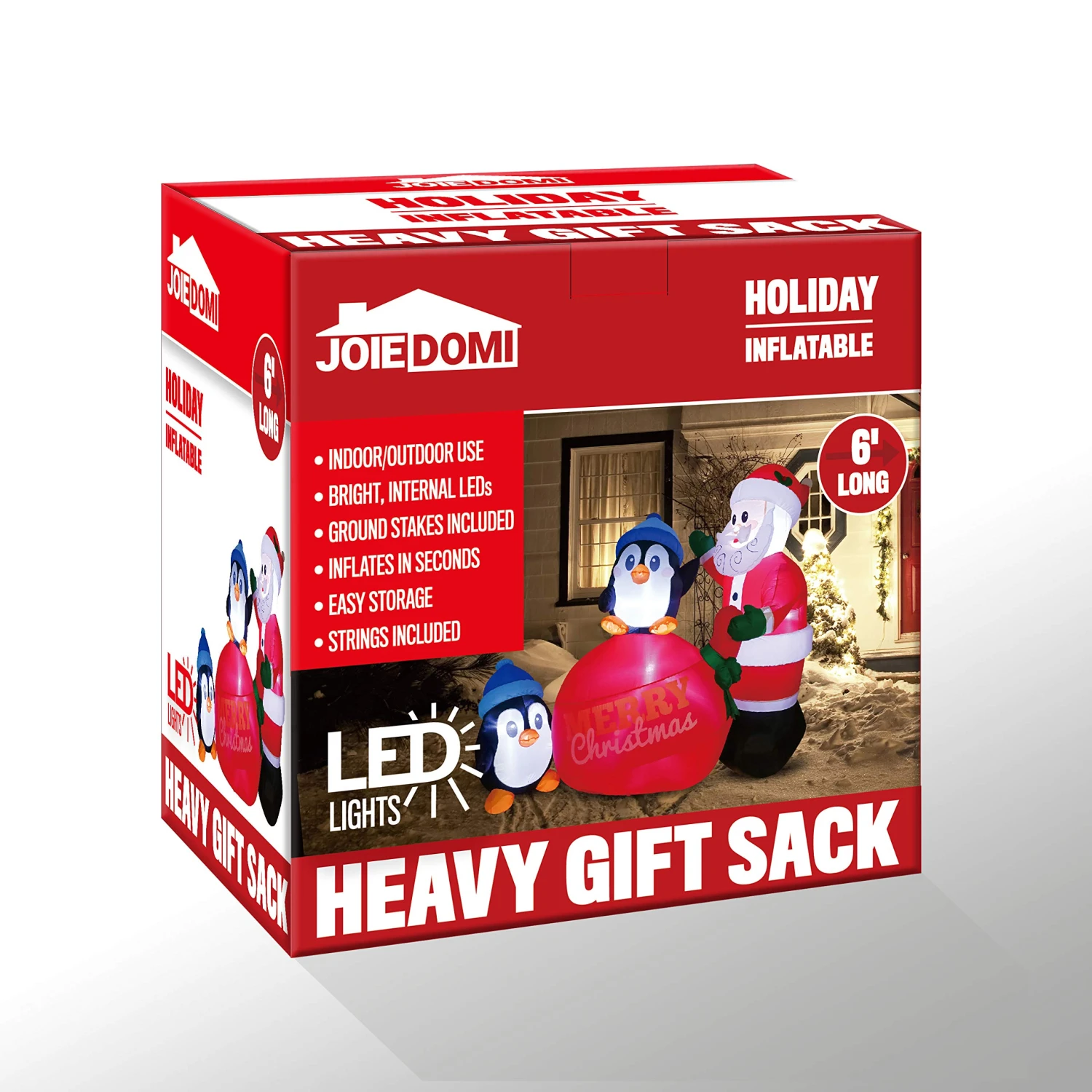 Large Penguins With Santa Inflatable (7 Ft) 10 Large Penguins With Santa Inflatable (7 Ft) - Image 8