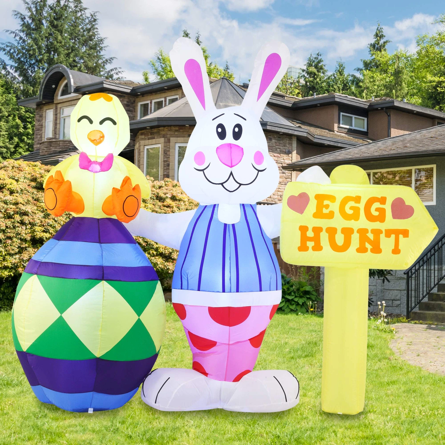 Tall Easter Bunny Inflatable Outdoor Decorations (6ft) 10 Tall Easter Bunny Inflatable Outdoor Decorations (6ft) - Image 8