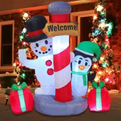 6 FT Tall Inflatable Christmas Welcome Sign With A Penguin And Snowman 17 6 FT Tall Inflatable Christmas Welcome Sign With A Penguin And Snowman -Joiedomi image 8 c0febd0c b1b6 49b8 a4ac c905dcfe990d