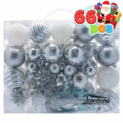 66 Pcs Christmas Assorted Ornaments Silver & White -Joiedomi image 8 c72c6456 8332 4eb9 8efd 62e0079bf36a