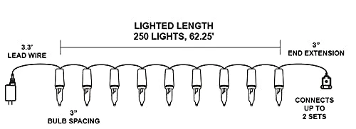 2x250 LED Christmas String Lights Clear White 10 2x250 LED Christmas String Lights Clear White - Image 8