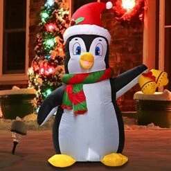 Tall Christmas Holiday Penguin Inflatable (5 Ft) -Joiedomi image 9